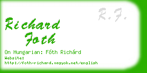 richard foth business card